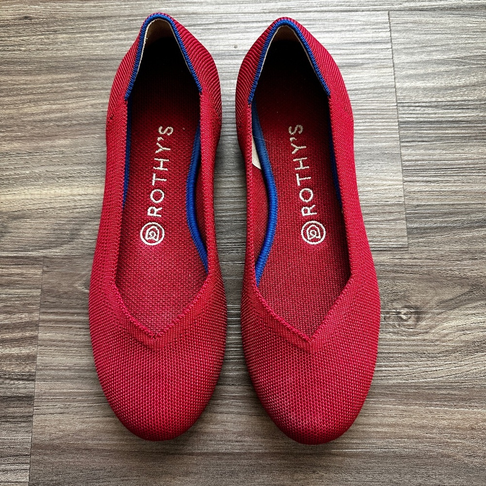 Rothy's Round Toe Ballet Flats Burgundy Size 7.5
